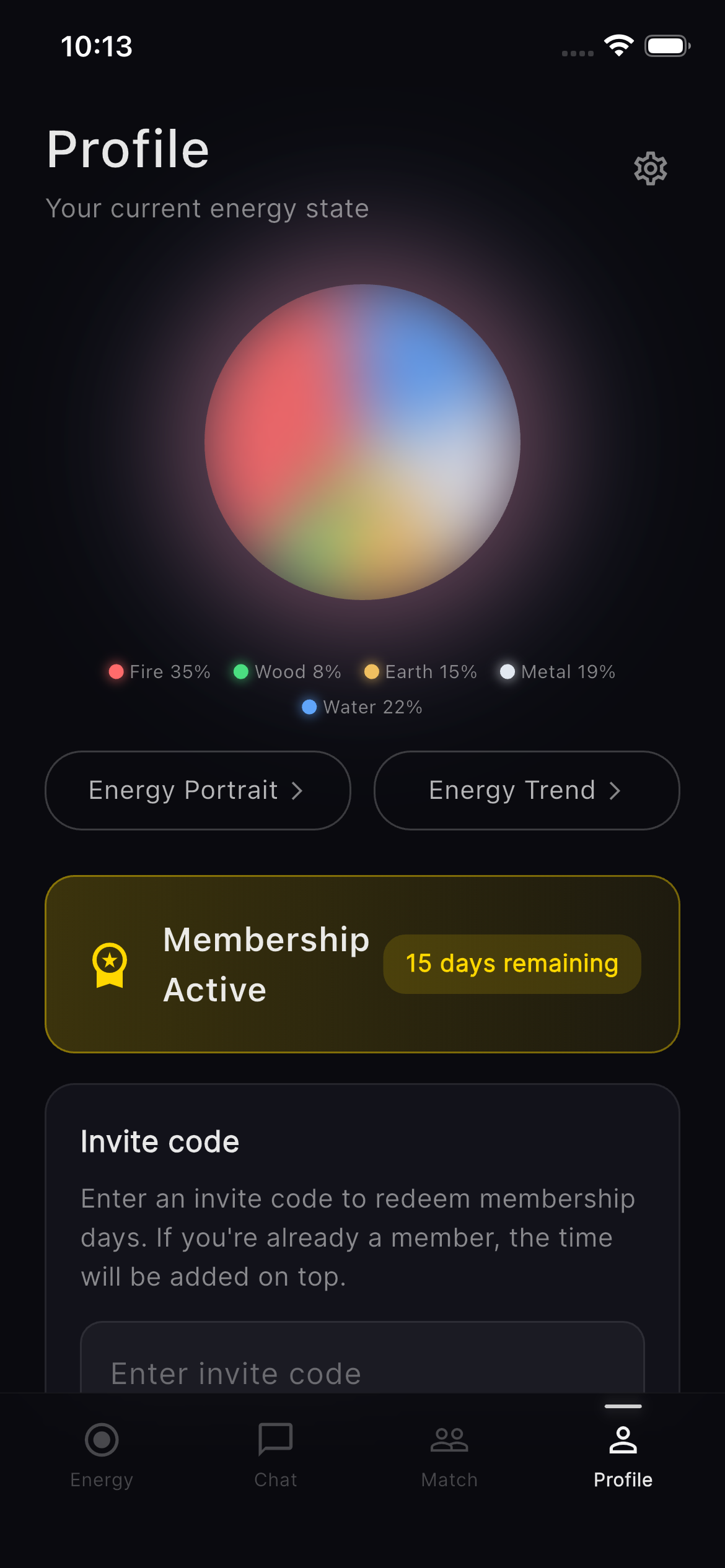Your Five Elements profile